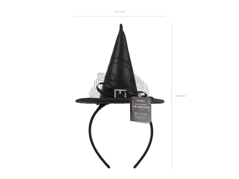 Halloween Haarreif "Mini Hexenhut" | Schwarz