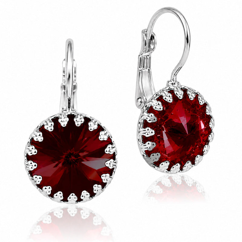 LUISIA Ohrringe "Vivana" mit Kristallen von Swarovski® | Siam - Dunkelrot