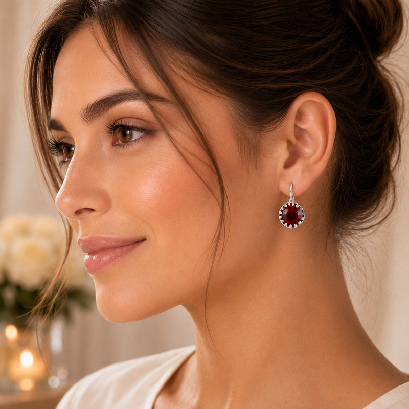 LUISIA Ohrringe "Vivana" mit Kristallen von Swarovski® | Siam - Dunkelrot