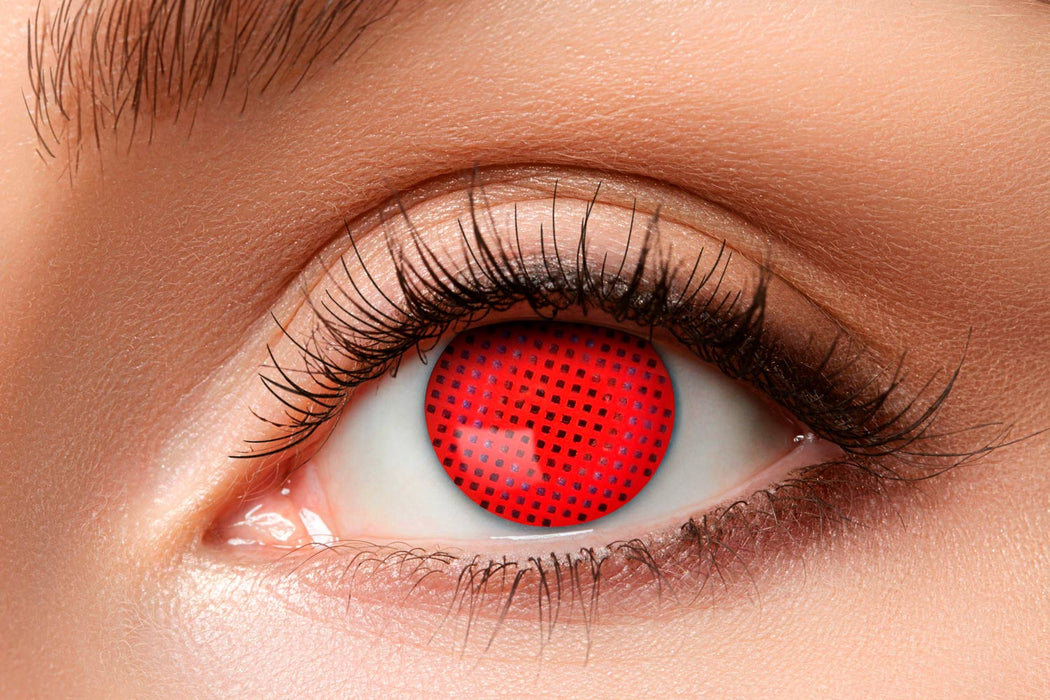Farbige Kontaktlinsen "Red Screen" | Motivlinsen Rot (w52)