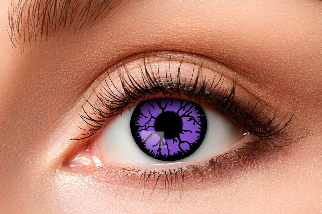 Farbige Kontaktlinsen "Purple Monster" | Motivlinsen Lila (w56)