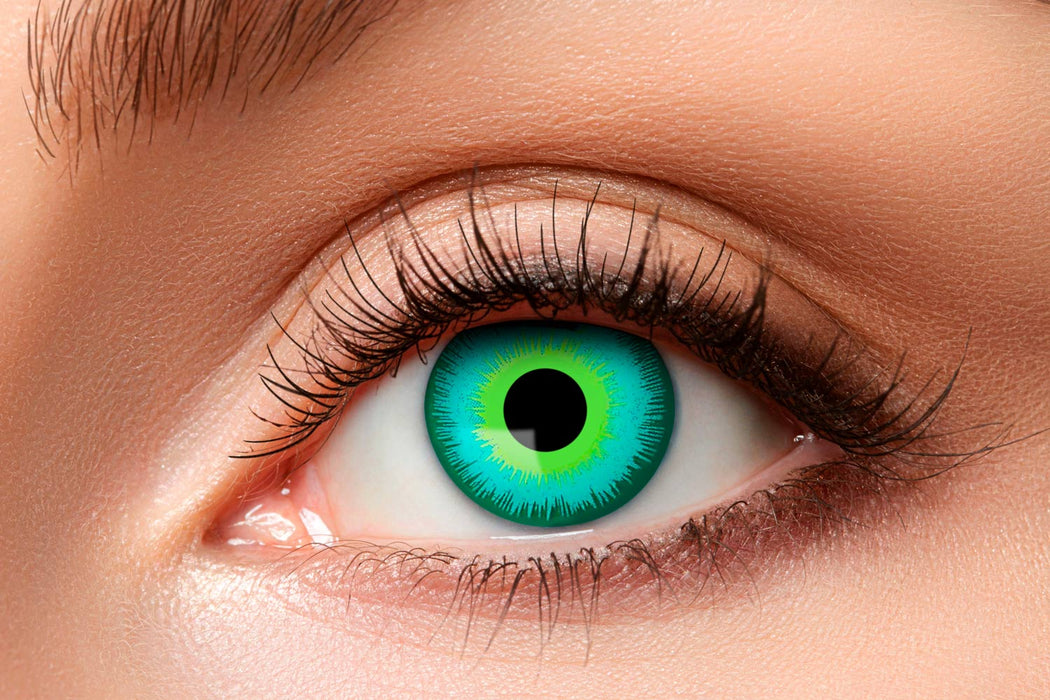 Farbige Kontaktlinsen "Magic Green Eye" | Motivlinsen Grün (w90)