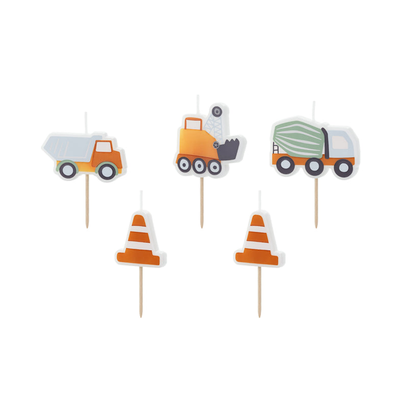 Geburtstagskerzen Straßenarbeiten | 3-4.5 cm - 5 Stk.