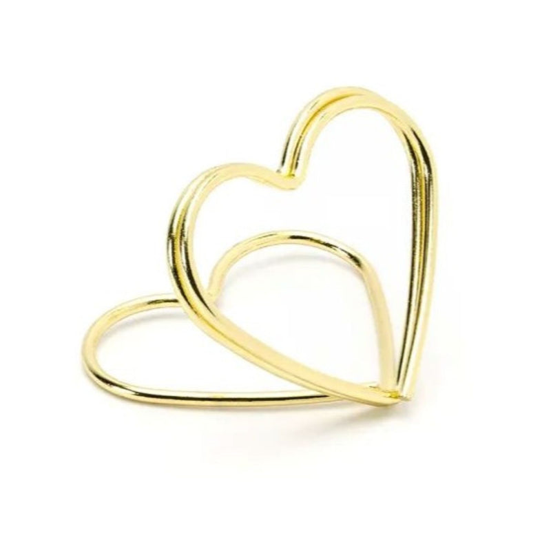 Platzkartenhalter Herzen Gold 2,5cm | 10 Stück