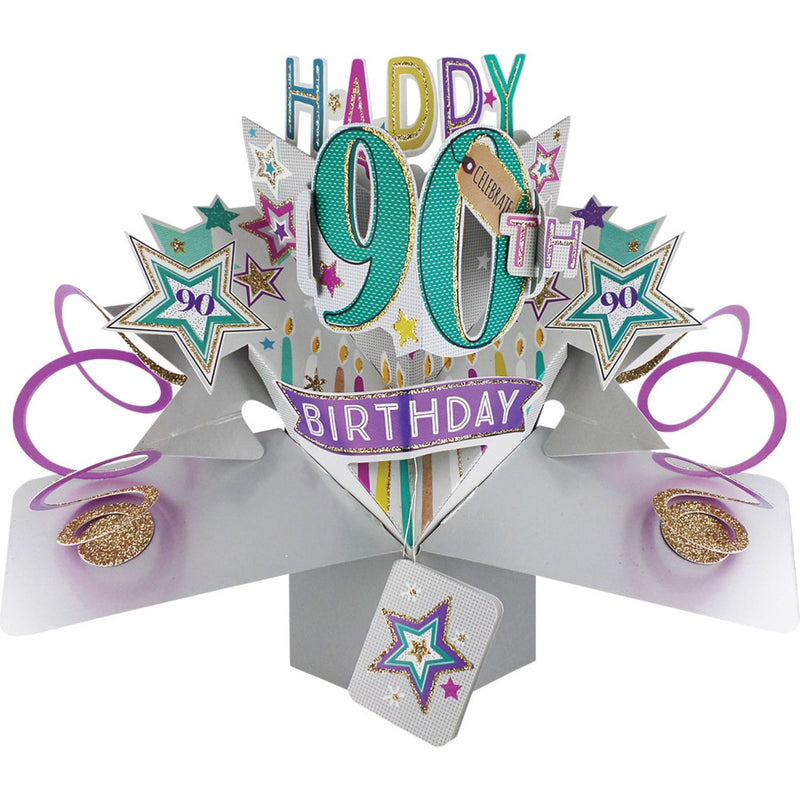 Grußkarte PopUp "Happy 90th Birthday"