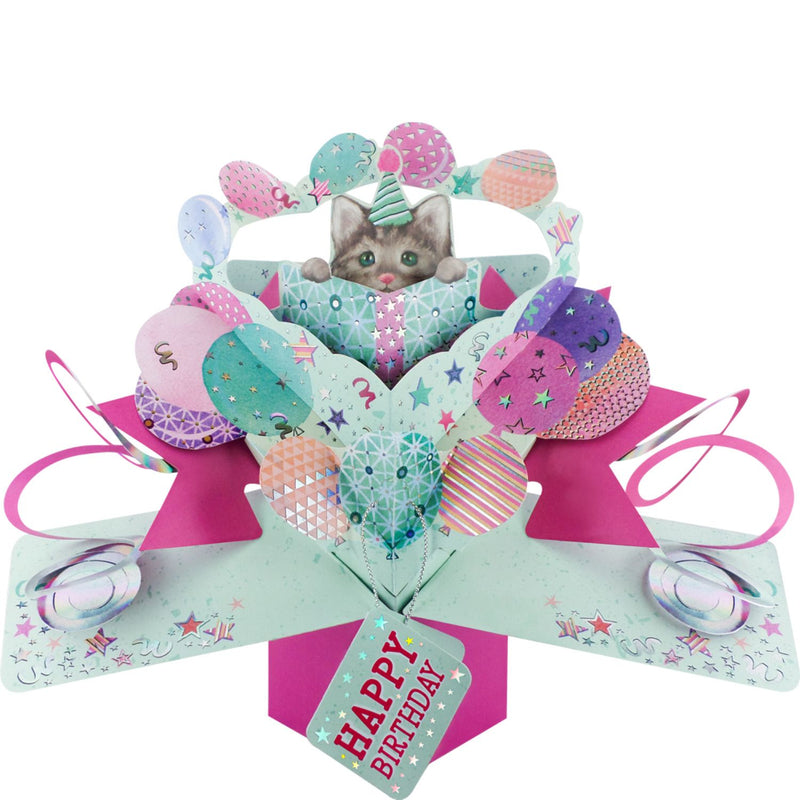 Grußkarte PopUp "Happy Birthday Katze"