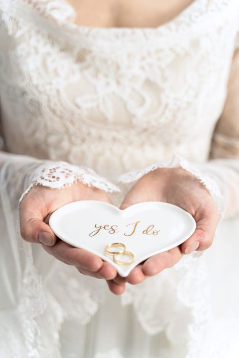 Porzellan Schale für Eheringe | Herz - 13.3x10.8cm