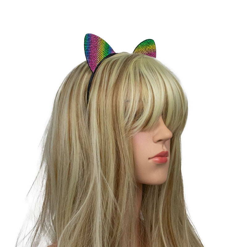 Katzenohren Haarreif "Rainbow" | Bunt