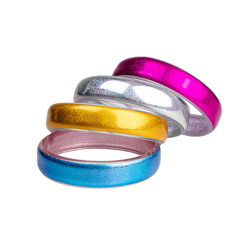 Regenbogen Disco Set für Damen | 4-teilig mit Rock, Haarreif, Haarreifen & Ohrringen | Party & Mottoparty Kostüm 70er 80er