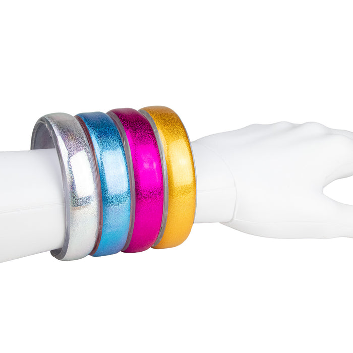 Regenbogen Metallic Retro Armreifen 4er-Set - 414012 | Mehrfarbig