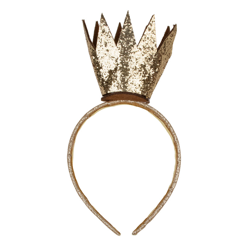 Goldene Glitzer Krone zum Prinzessin Kostüm | Haarreif