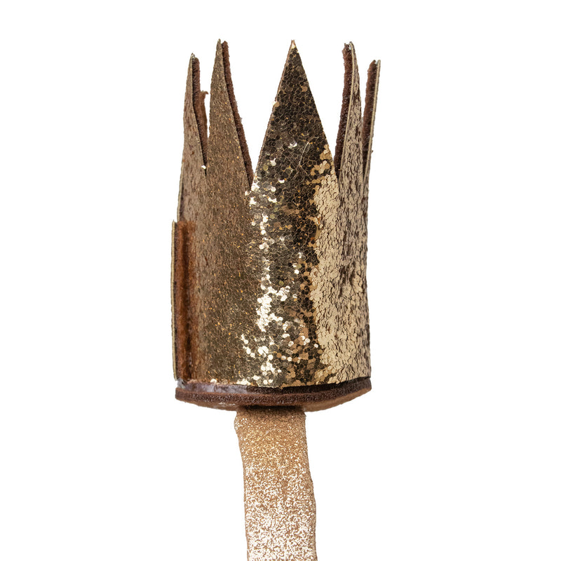Goldene Glitzer Krone zum Prinzessin Kostüm | Haarreif