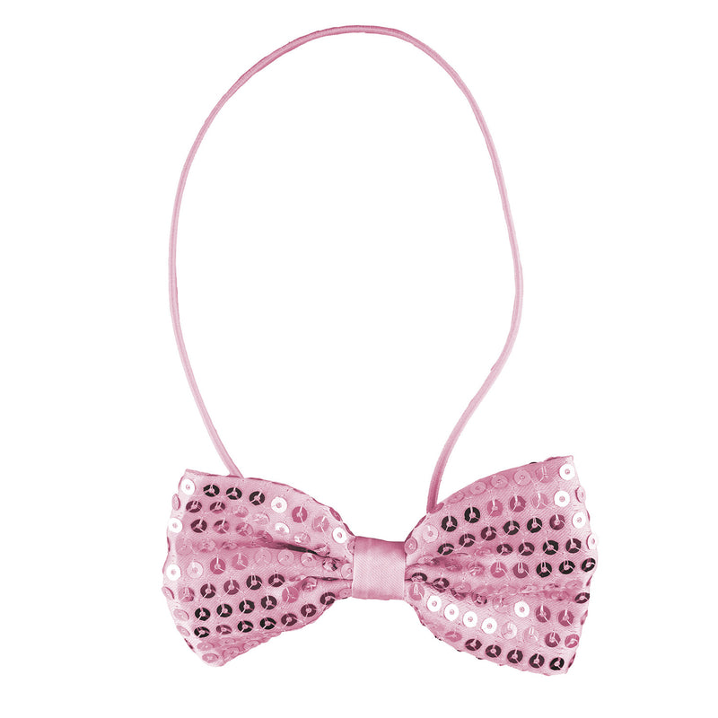 Pailletten Fliege zum Show Kostüm für Erwachsene | Rosa