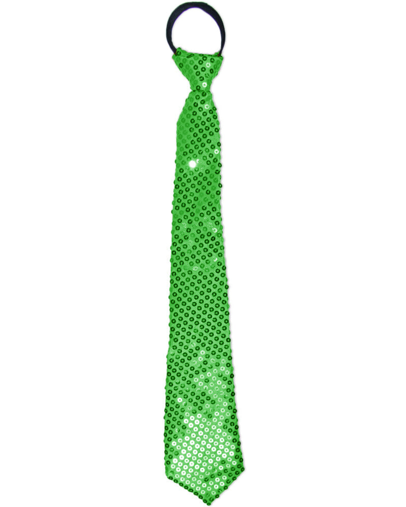 Glitzer Pailletten Krawatte zum Show Kostüm | Grün