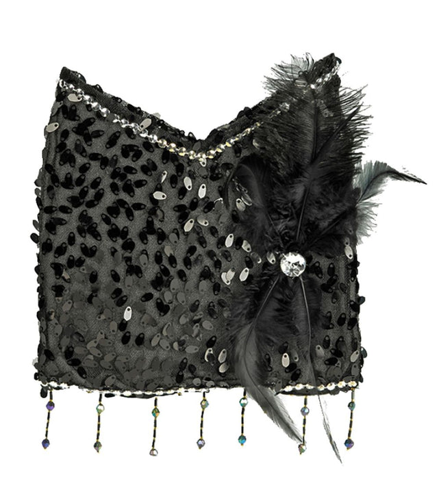 Charleston Pailletten Handtasche | Schwarz