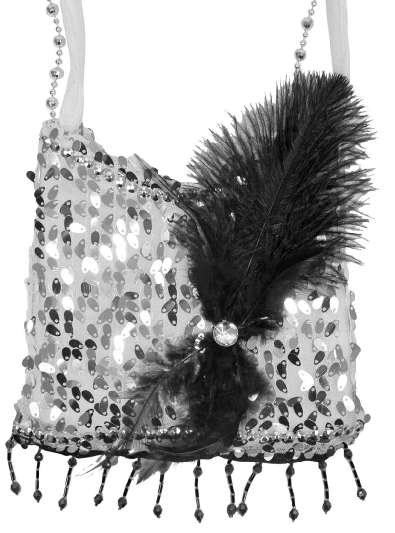 Charleston Pailletten Handtasche | Silber