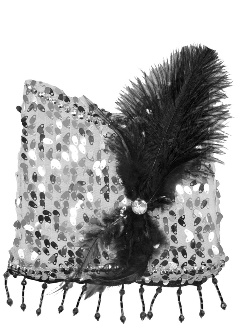 Charleston Pailletten Handtasche | Silber