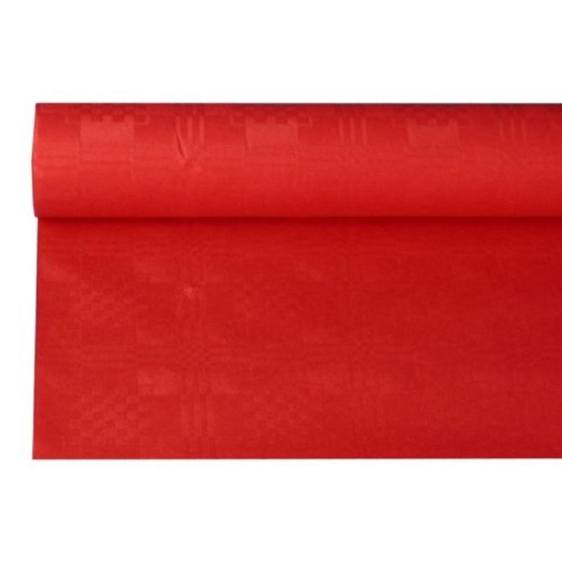 Tischdecke Papier Damastprägung 8x1,2m | Rot