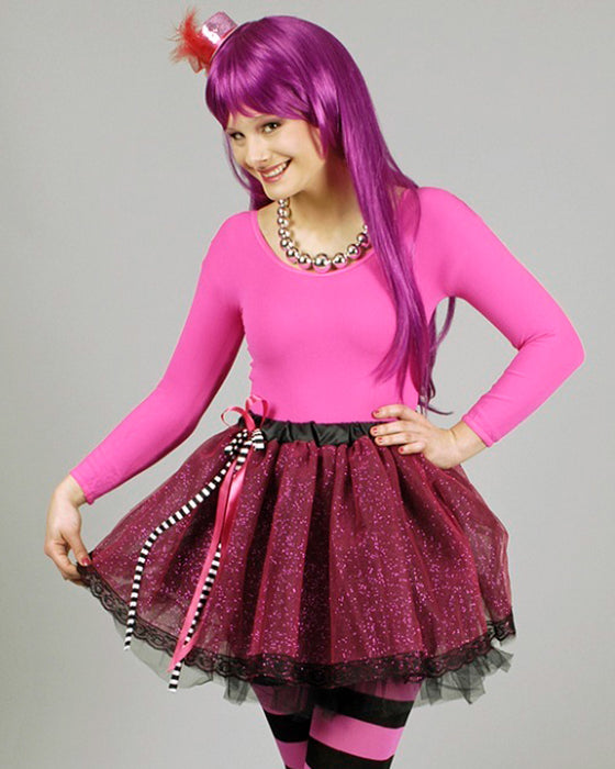 Glitzer Petticoat Tutu Rock "Annabelle" für Damen | Pink Schwarz