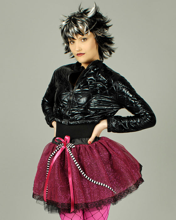 Glitzer Petticoat Tutu Rock "Annabelle" für Damen | Pink Schwarz