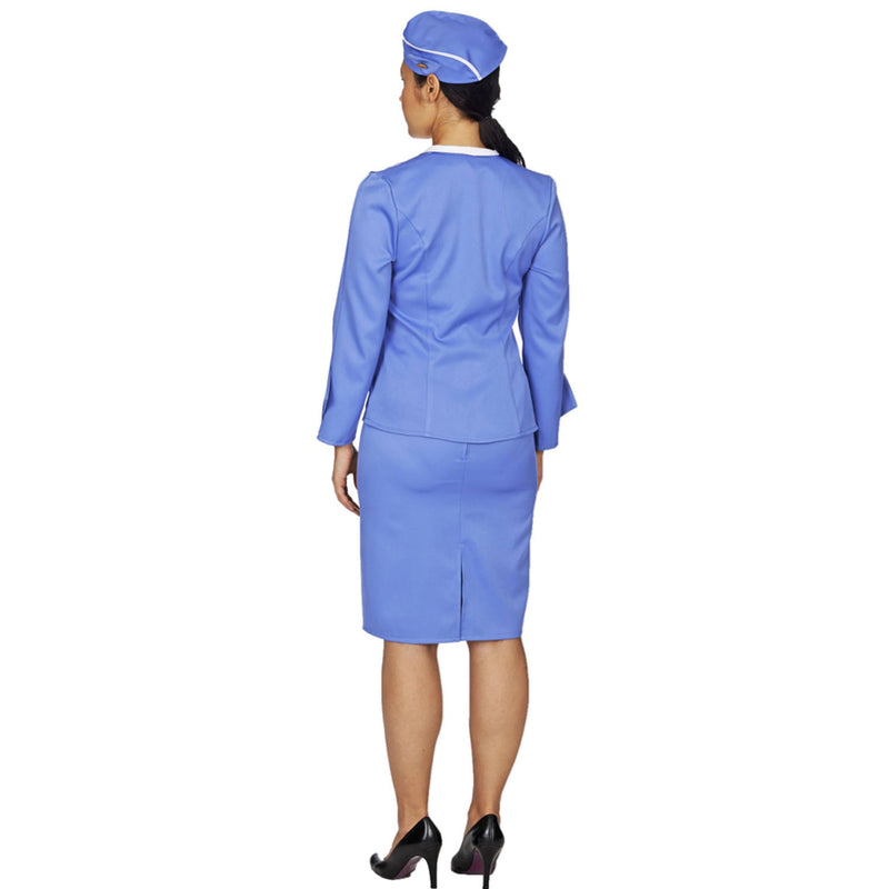 Stewardess Kostüm "Blue Fly" für Damen | Hellblau