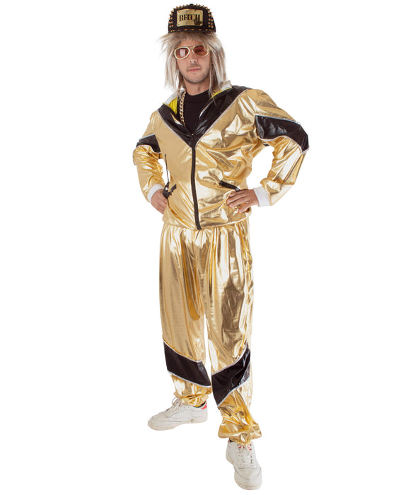 Metallic Trainingsanzug Jogginganzug "Simon" für Herren | Gold