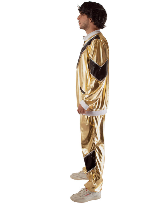 Metallic Trainingsanzug Jogginganzug "Simon" für Herren | Gold