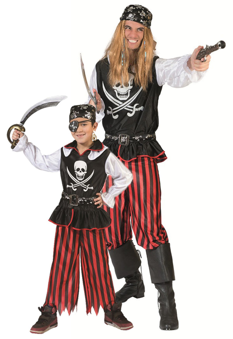 Piraten Kinderkostüm "Bill" für Jungen | Schwarz Rot