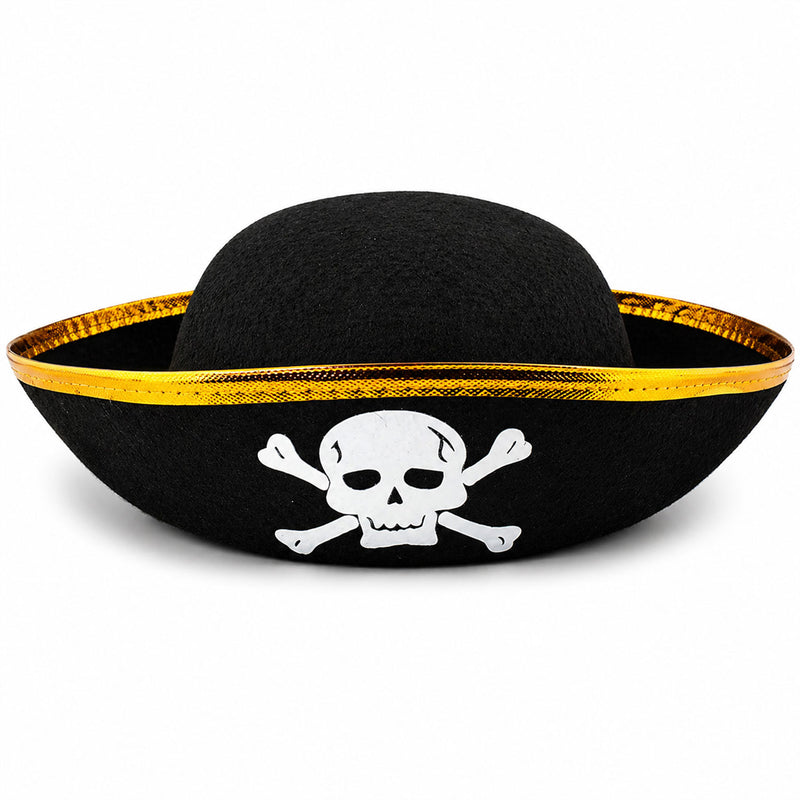Piratenhut mit Totenkopf für Kinder | Schwarz Gold