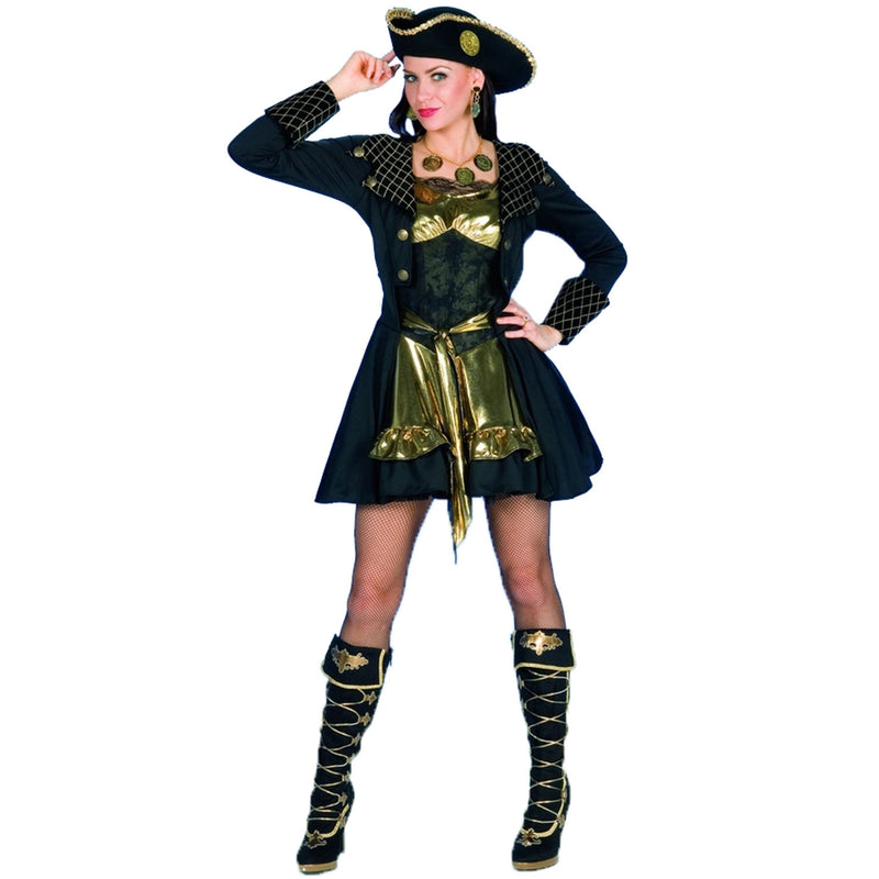 Piratenkostüm "Black Mary" für Damen | Schwarz Gold