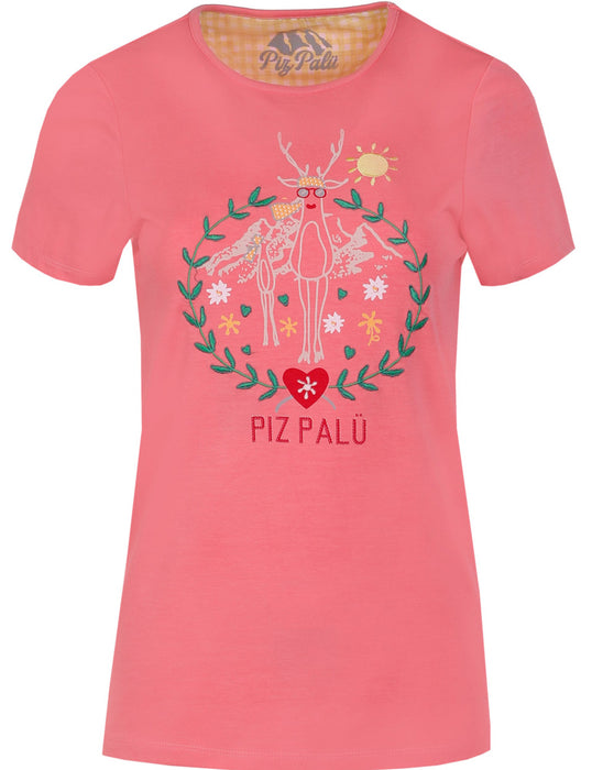 Piz Palü Damen Shirt "Albaching" mit Hirsch Motiv | Alpenrose