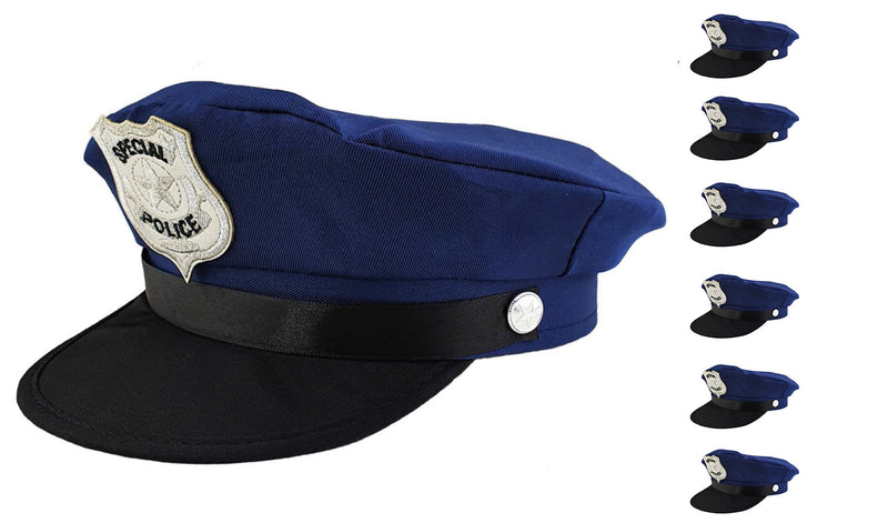 6er Set Kinder Police Polizei Mütze | Blau