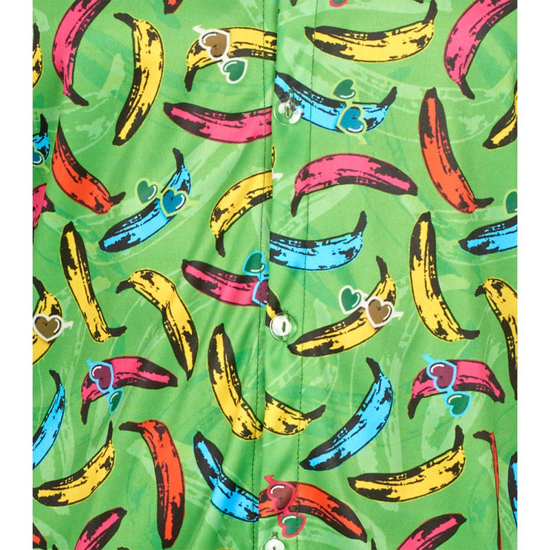 Retro Hippie Hemd "Pop Banana" für Herren | Grün