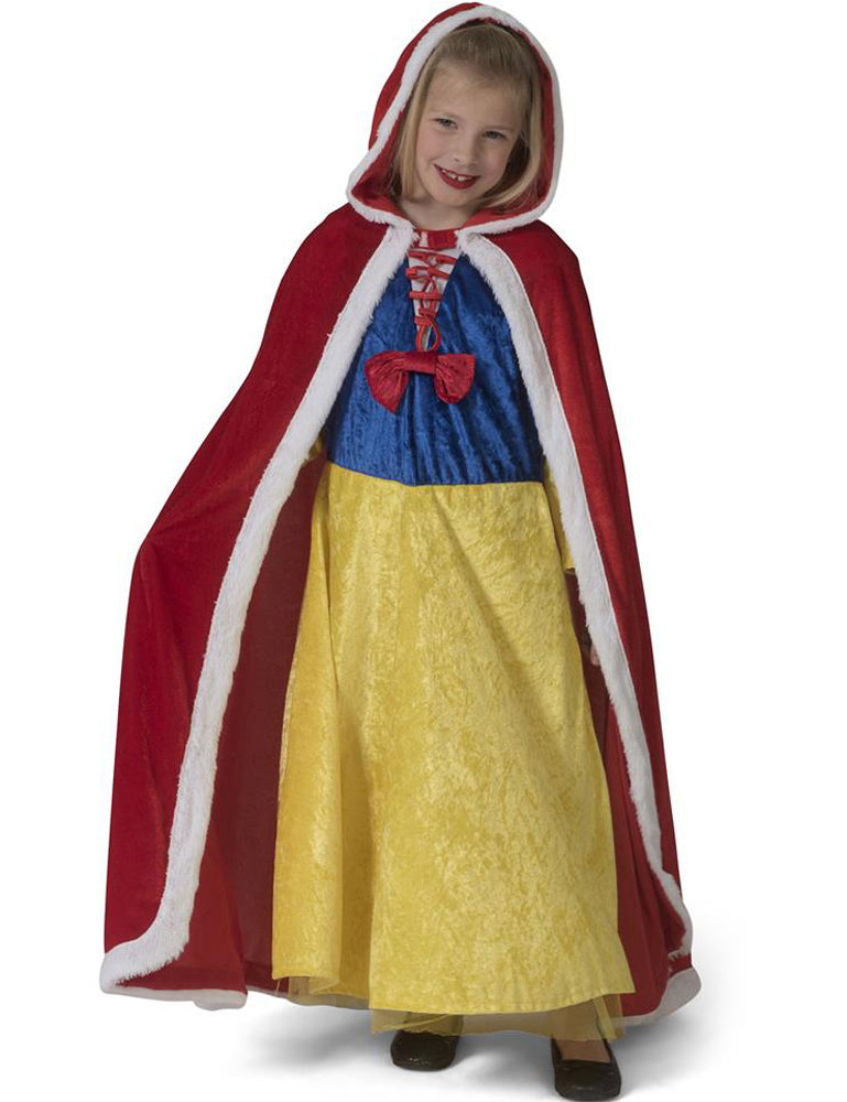 Königsumhang mit Fellbesatz für Mädchen - Rot | Cape Kostüm Königin Prinzessin