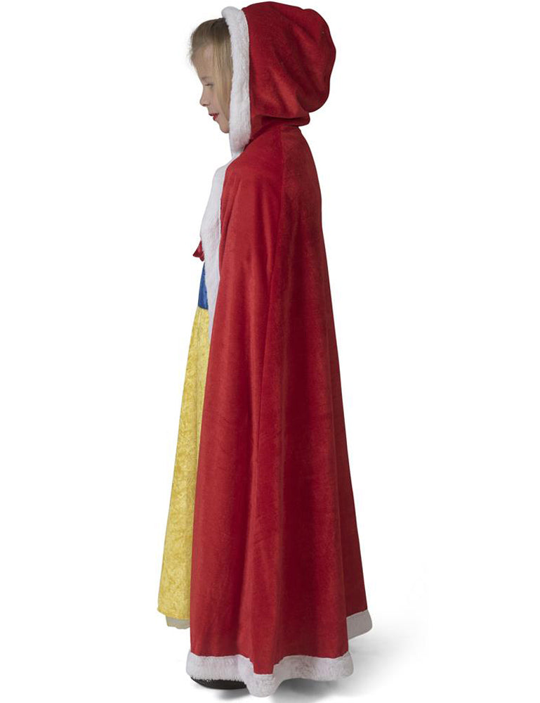 Königsumhang mit Fellbesatz für Mädchen - Rot | Cape Kostüm Königin Prinzessin