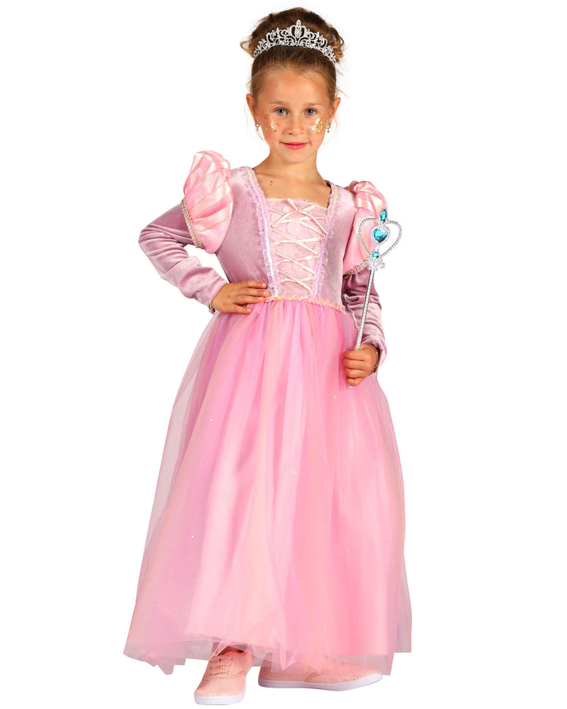 Prinzessin "Emma" Kinderkostüm - Rosa | Langes Märchen Kleid