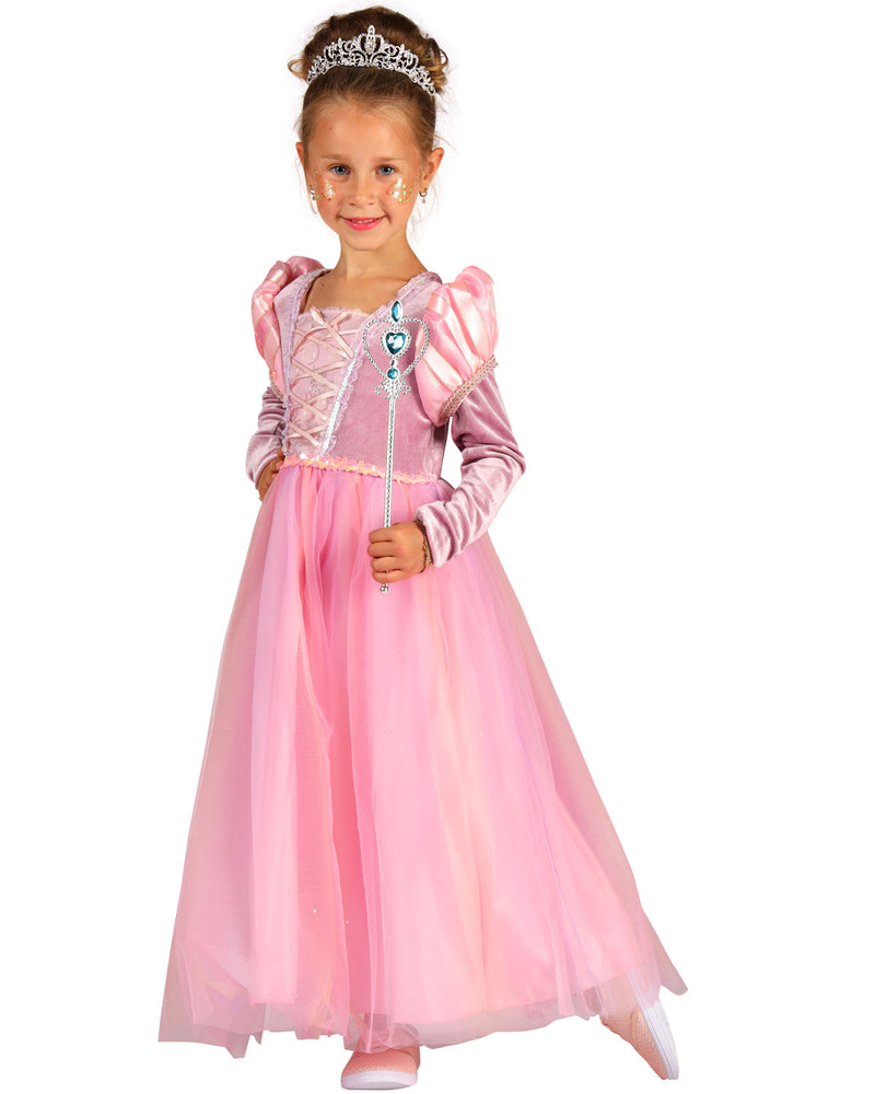 Prinzessin "Emma" Kinderkostüm - Rosa | Langes Märchen Kleid