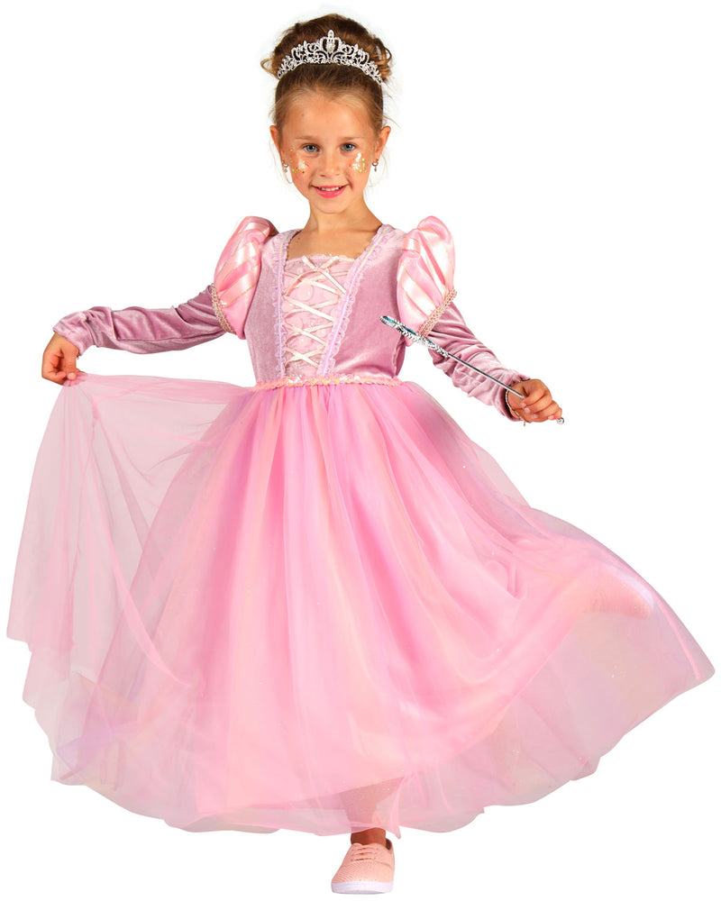 Prinzessin "Emma" Kinderkostüm - Rosa | Langes Märchen Kleid