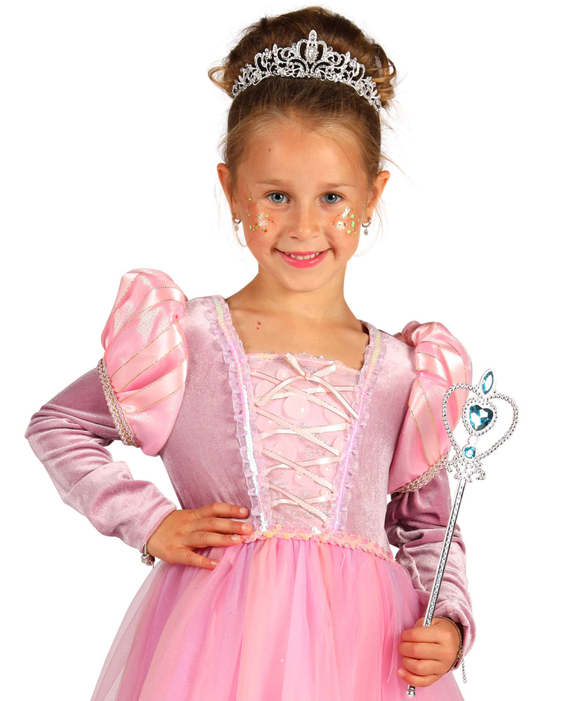 Prinzessin "Emma" Kinderkostüm - Rosa | Langes Märchen Kleid