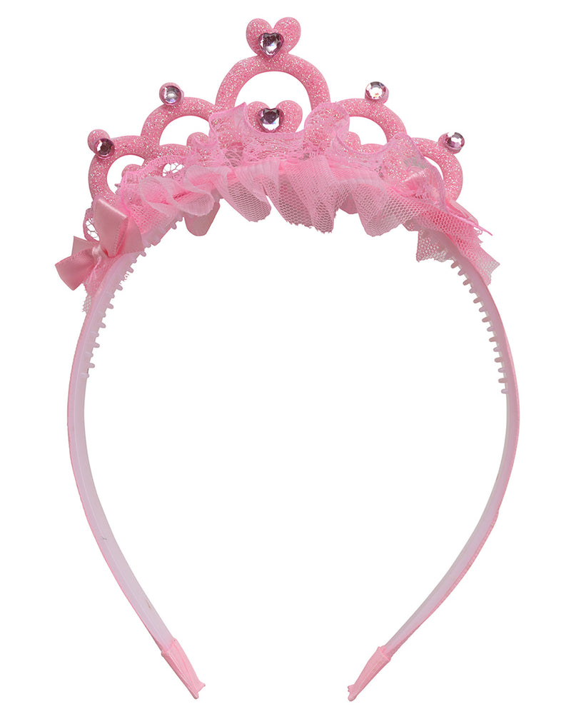 Rosa Prinzessin Haarreif zum Kostüm mit Krone | Diadem