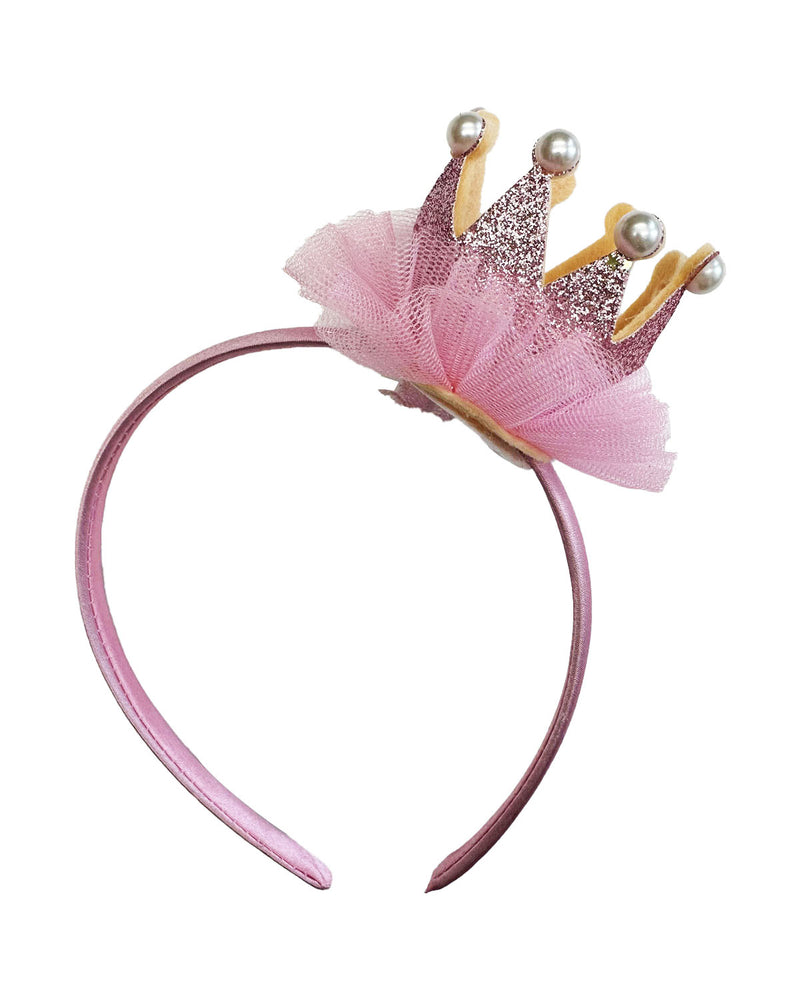 Prinzessin Glitzer Krone mit Perlen und Rüschen | 6er Set