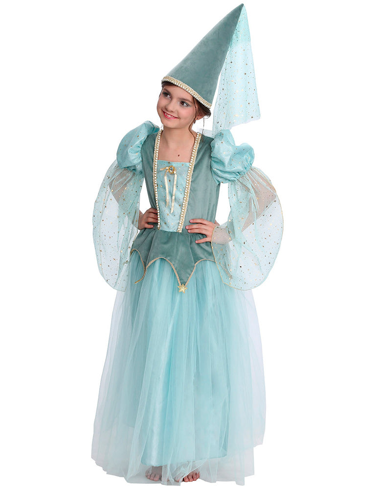 Das Kostümland Burgfräulein Prinzessin Helena – Lilas-silbernes Mädchenkostüm Für Ritterfeste & Karneval