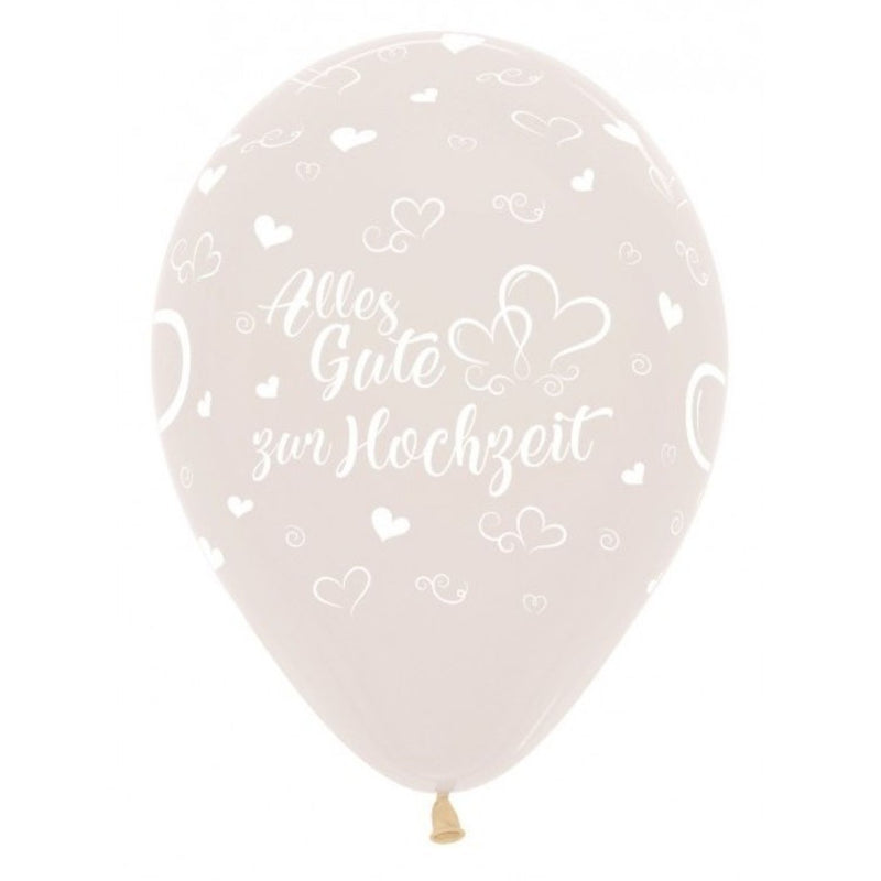 25 Stk. Luftballon Ø30cm "Alles Gute zur Hochzeit" | Crystal Clear #390