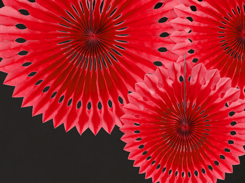 Dekofächer 30/25/20cm/3St. Rot