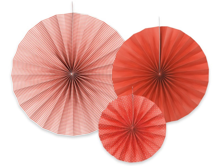 Dekofächer Bedruckt 40/32/23cm/3St. Rot