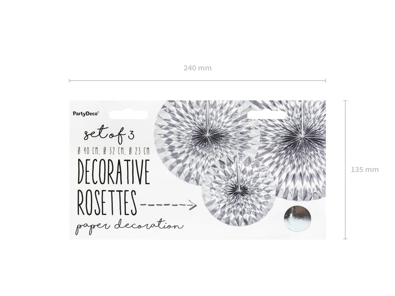 Dekofächer Metall Uni 40/32/23cm/3St. Silber