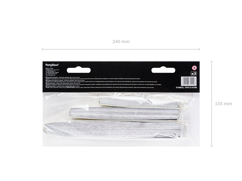 Dekofächer Metall Uni 40/32/23cm/3St. Silber