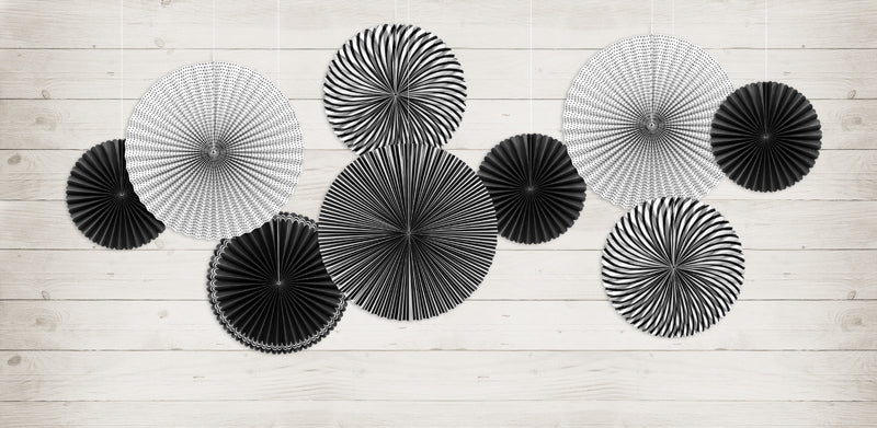 Dekofächer Elegant 5Stk 25-40cm | Black&White