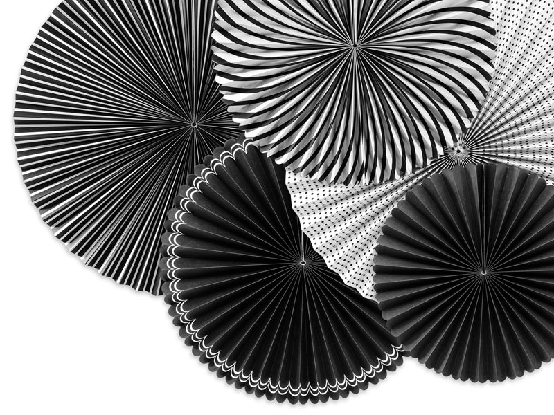Dekofächer Elegant 5Stk 25-40cm | Black&White
