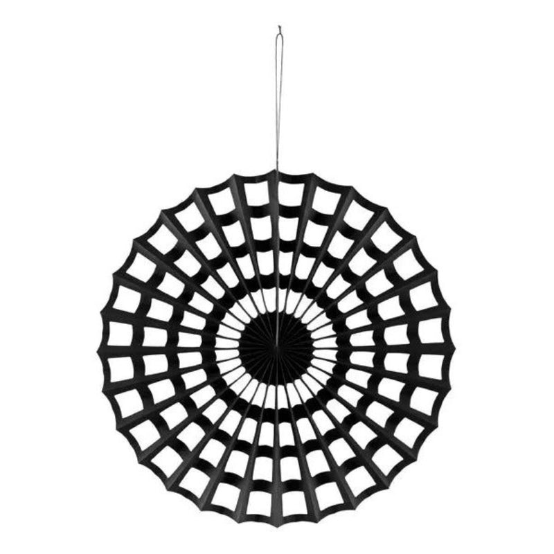 Dekofächer Papier "Spinnennetz" 50 cm | Schwarz
